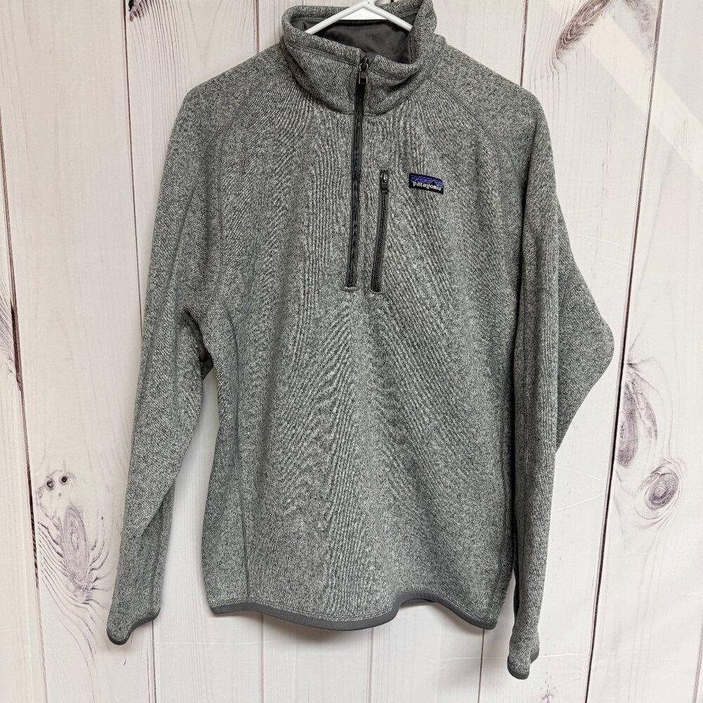 Patagonia Men’s Better Sweater 1/4 Zip Large Stone Heather EUC - Picture 1 of 9